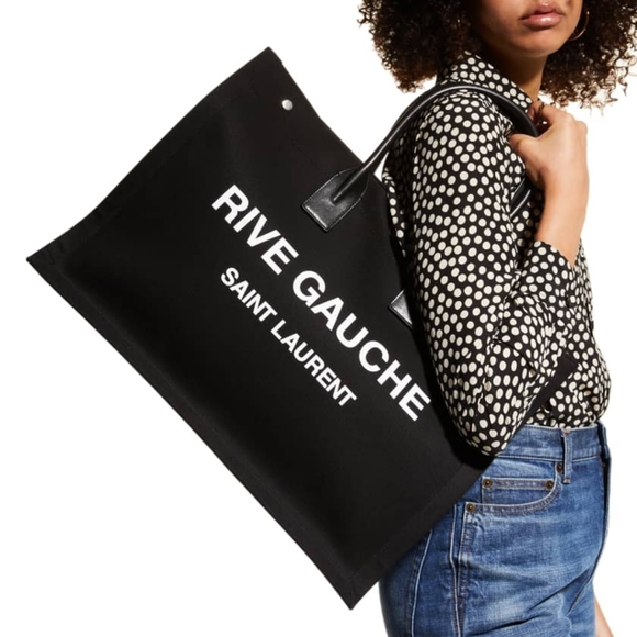 - Saint Laurent RIVE GAUCHE cabas canvas tote bag - Picture 9 of 11